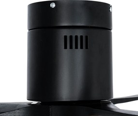 Czarny wentylator sufitowy z LED i pilotem - Sofia