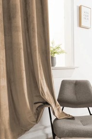 Zasłona zaciemniająca ELVIO VELVET 140x250 cm, beżowa Zawieszanie: Metalowe pierścienie