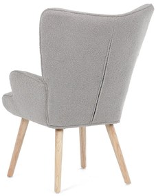 Fotel uszany Bouclé GREY2, szary