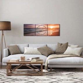 Obraz - Zachód słońca w Tajlandii (z zegarem) (90x30 cm)