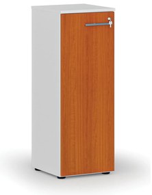 Szafa biurowa niska z drzwiami PRIMO WHITE, 400 x 420 x 1087 mm, biały/wiśnia