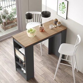 Stolik barowy z blatem w dekorze dębu 47x120 cm Peru – Marckeric