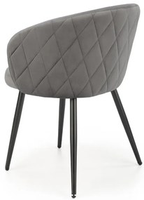 Krzesło tapicerowane K430 VELVET szare HALMAR