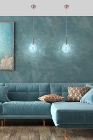 Szklana niebieska lampa wisząca - L9-F06