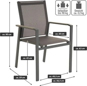 Zestaw krzeseł ogrodowych, szary, 2szt