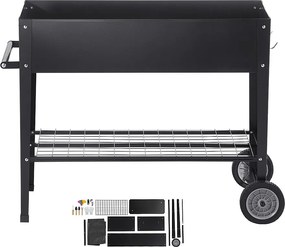 Donica SucceBuy Podwyższona Donica, Podwyższona Donica Z Galwanizowanego Metalu, Zewnętrzna Donica Na Nóżkach, Idealna Na Kwiaty