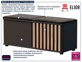 Czarna lamelowa szafka na buty do przedpokoju G7-D93