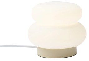 Lampa stołowa Japandi beżowa z opalowym szkłem 15 cm - Kumo
