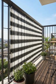 Antracytowo-biały parawan balkonowy B5-K89