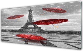 Panel Szklany do Kuchni Romantyczny Spacer pod Wieżą Eiffla