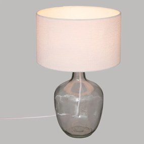 Lampa stołowa z podstawą z przezroczystego szkła, 43,5 cm