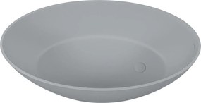 Wanna wolnostojąca owalna szara błyszcząca z konglomeratu 160 x 85 cm KALMI GREY GLOW z przelewem SLIM cienki rant
