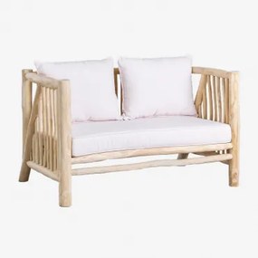 Dwuosobowa Sofa Ogrodowa Z Drewna Tekowego Narel Naturalna - Sklum
