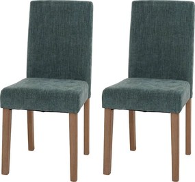 Szenilowe krzesło do jadalni Littau (zestaw 2 sztuk),  zielony, nogi w kolorze naturalnym