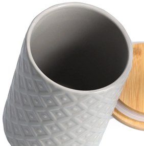 Żłobiony, ceramiczny słoik z wieczkiem, na produkty sypkie, 770 ml