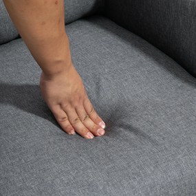 HOMCOM Fotel relaksacyjny z funkcją leżenia, wysuwany podnóżek, sprężyny kieszeniowe, do 150 kg, Szary