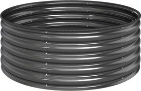 Outsunny Wysokie Grządki, Ocynkowany Płotek Ogrodowy z Bezpieczną Obramówką, Skrzynka na Rośliny z Otwartym Dnem, 120 x 120 x 43 cm, Ciemnoszary