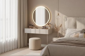 Toaletka Desin 100 cm z szufladami i metalowymi nogami - kaszmir / dąb nagano