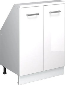 Szafka kuchenna na dach skośny biały wysoki połysk 60x46x81.6 r-line