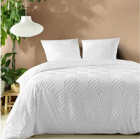 Komplet pościeli 3 elementy "Heltie" Biały Mikrofibra Tuftowana Oeko-Tex 240x220cm