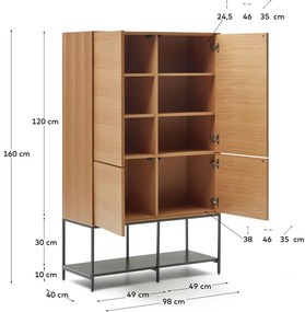 Szafka w dekorze dębu 97,5x160 cm Vedrana – Kave Home
