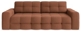 Rozkładana sofa z materiału bouclé w kolorze terakoty 255 cm Milu – Makamii