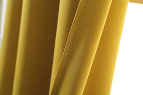 Żółta zasłona OXFORD 140x250 cm Zawieszanie: Taśma z wiązaniami