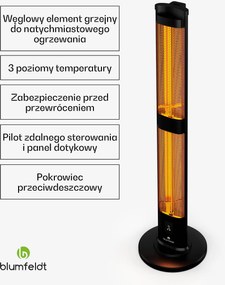 Blumfeldt BlazeTower 3000W Promiennik Podczerwieni Czarny
