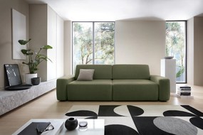 Masseno Sofa VEO z funkcją spania i pojemnikiem na pościel, Rozkładana sofa - Zielony, RAVEN 78