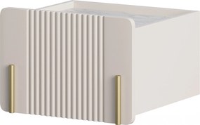 Szafka nocna Malmi 45 cm wisząca z szufladą - kaszmir / crema bianca / złoty