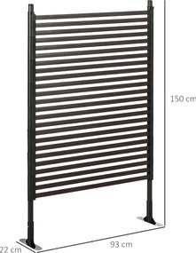 Outsunny Ogrodzenie Metalowe Brązowe 93x22x150cm Dla Ogrodu - Aosom PL