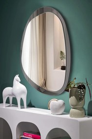 Lustro ścienne, podświetlane srebrne/niebieskie 80/60 cm PLAZA