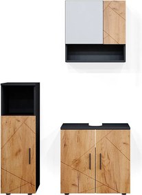 Zestaw mebli łazienkowych złoty dąb power/antracyt 80x41x58.6 irma