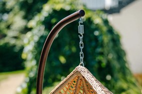 Jasnobrązowy fotel wiszący TROPIKAL ze stojakiem