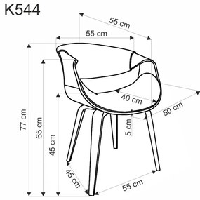 Krzesło K544 szare/orzech HALMAR