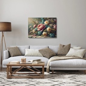 Obraz na szkle - Martwa natura z kwiatami - Obraz na szkle (70x50 cm)