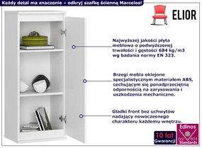 Biała wisząca szafka z gładkim frontem - Asteria