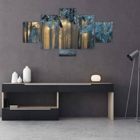 Obraz zaśnieżonego lasu (125x70 cm)