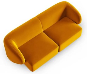 Musztardowa aksamitna sofa 188 cm Paolo – Milo Casa
