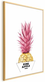 Plakat złotą ananas 29,7x42 cm z ramą złotą z marginesem ARTGEIST B
