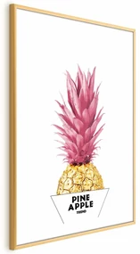 Plakat złotą ananas 60x90 cm z ramą złotą z marginesem ARTGEIST B