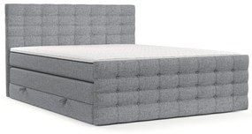 Szare łóżko boxspring ze schowkiem 180x200 cm Blend – Maison de Rêve
