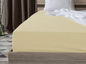 PrzytulneMieszkanie.pl Prześcieradło jersey HIGHFIT jasnożółte 180 x 200 cm