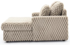 Fotel Wypoczynkowy Sofa KOBEL Beżowy Pluszowy Nowoczesny
