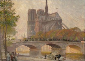Obraz - Robert William Vonnoh, Notre Dame de Paris, reprodukcje (70x50 cm)