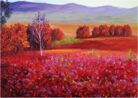 Obraz czerwonego krajobrazu (70x50 cm)