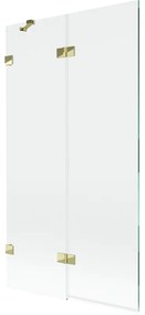 Mexen Lunar parawan nawannowy 2-skrzydłowy lewy 100 x 150 cm, transparent, złoty - 897-100-100-50-00-L