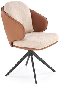 Skandynawski obrotowy fotel brązowo-beżowy R2-P37