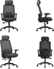 Ergonomiczny fotel biurowy z regulacjami Runo, zgodny z normą BHP