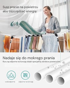 Suszarka na pranie BREEZE, 56,5x173x96,5cm, biała SongmicsHome